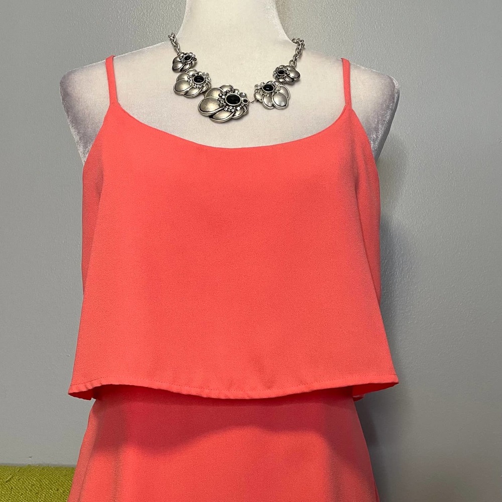 Abercrombie & Fitch Orange Tiered Sleeveless Mini Dress NEW Small - Picture 2 of 6